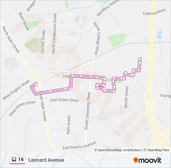 16 Bus Line Map