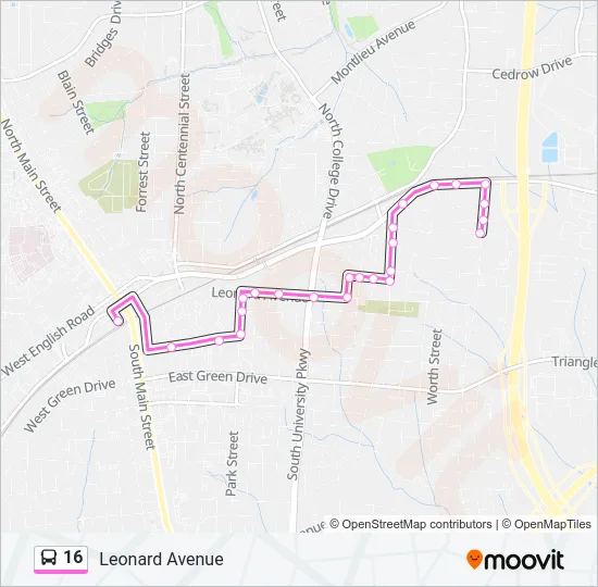16 Bus Line Map