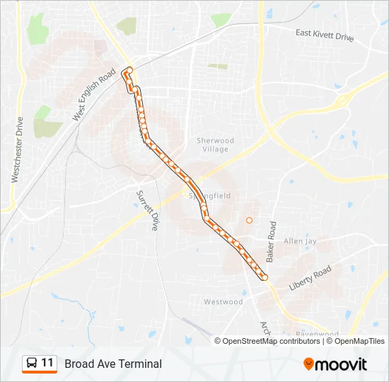 11 Bus Line Map