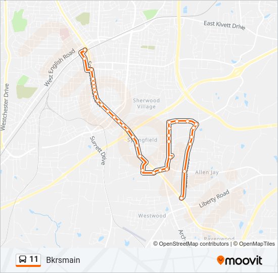11 Bus Line Map