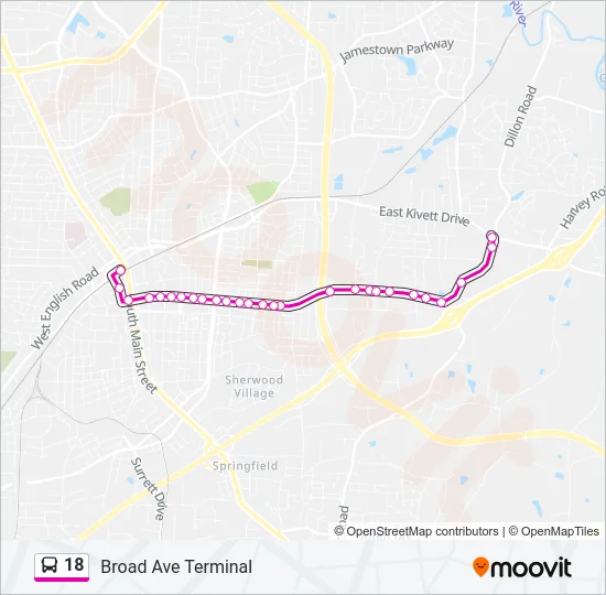 18 Bus Line Map