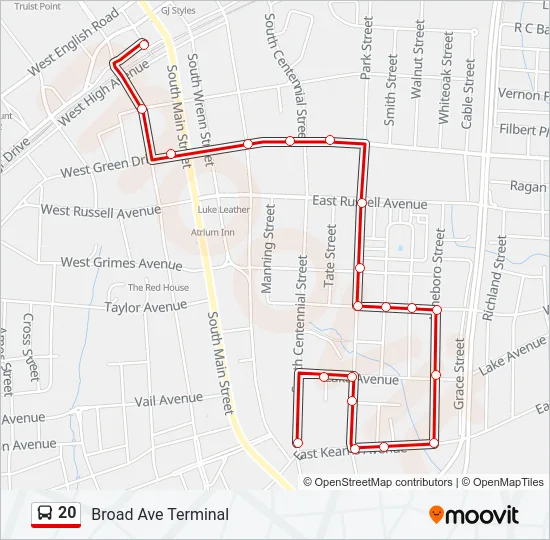 20 Bus Line Map