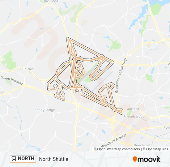 NORTH Bus Line Map
