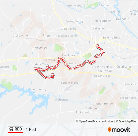RED Bus Line Map