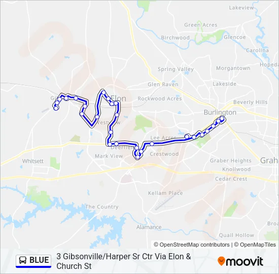 BLUE Bus Line Map