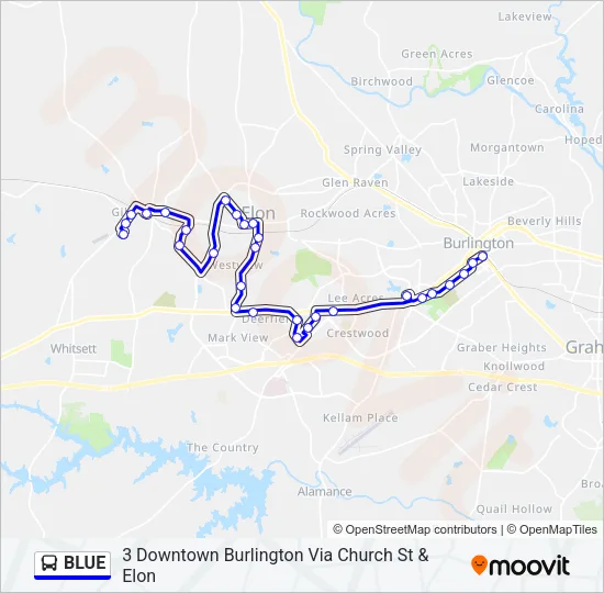 BLUE Bus Line Map