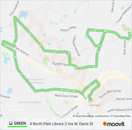 GREEN Bus Line Map