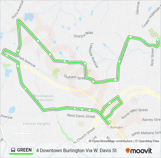 GREEN Bus Line Map
