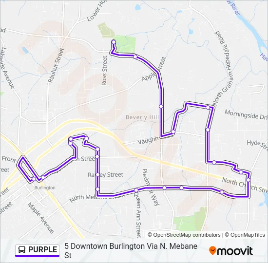 PURPLE Bus Line Map