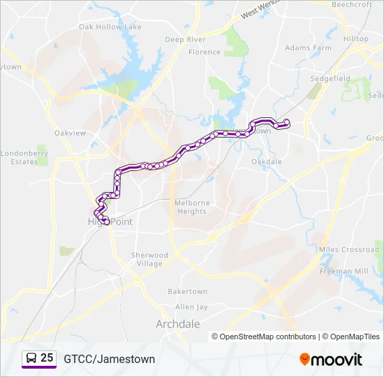 25 Bus Line Map
