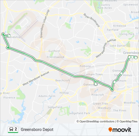 2 bus Line Map