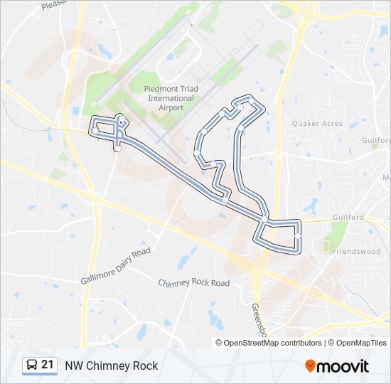 21 bus Line Map