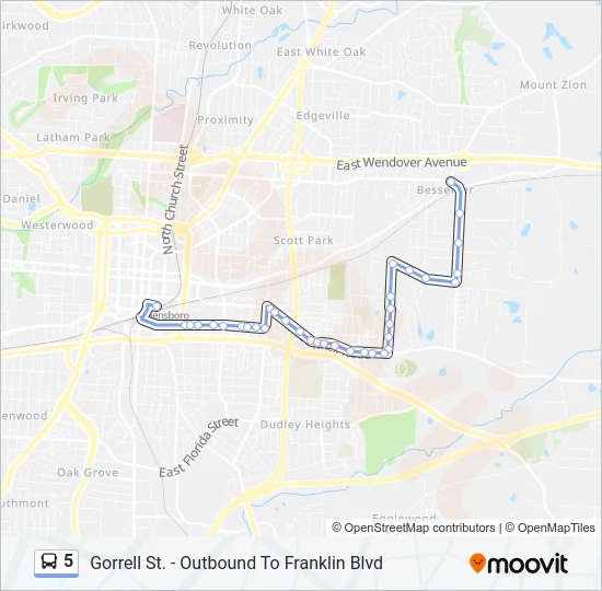 5 Bus Line Map