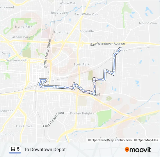 5 Bus Line Map