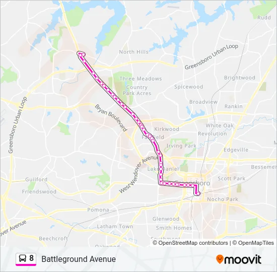 8 Bus Line Map