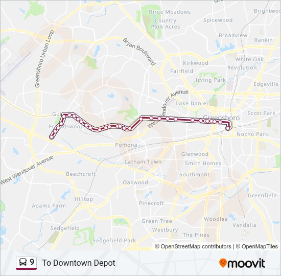 9 Bus Line Map
