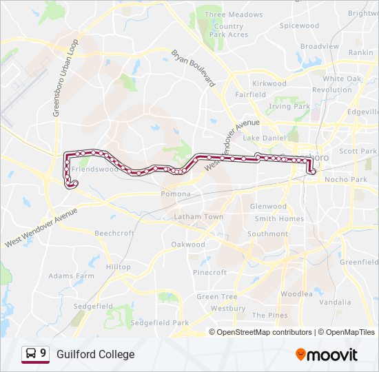 9 bus Line Map