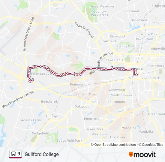 9 Bus Line Map