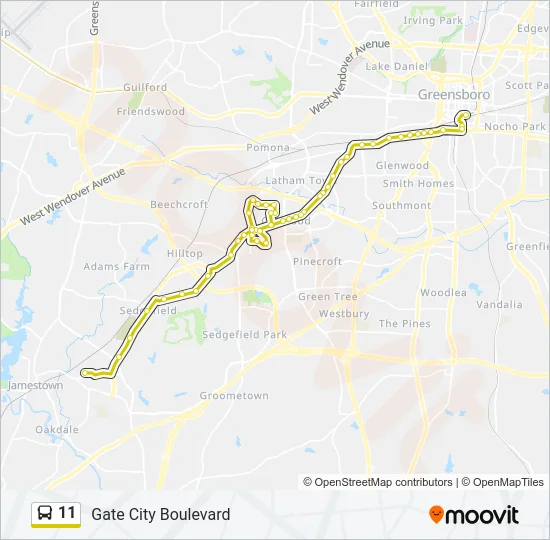 11 Bus Line Map