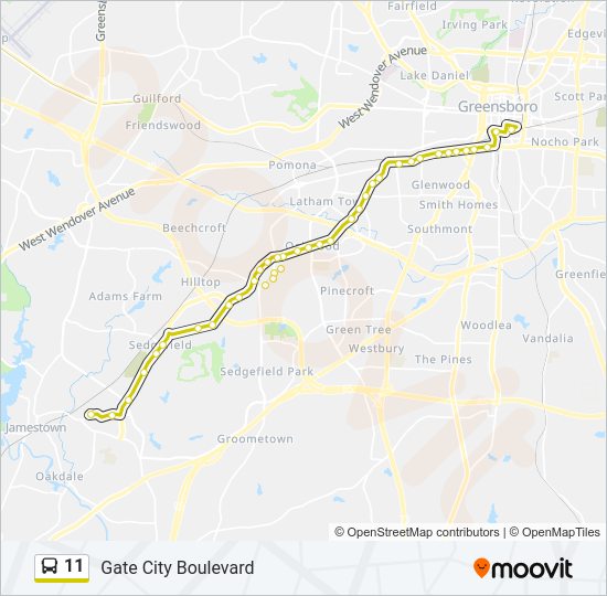 11 Bus Line Map