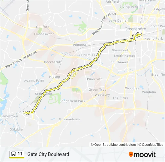 11 Bus Line Map