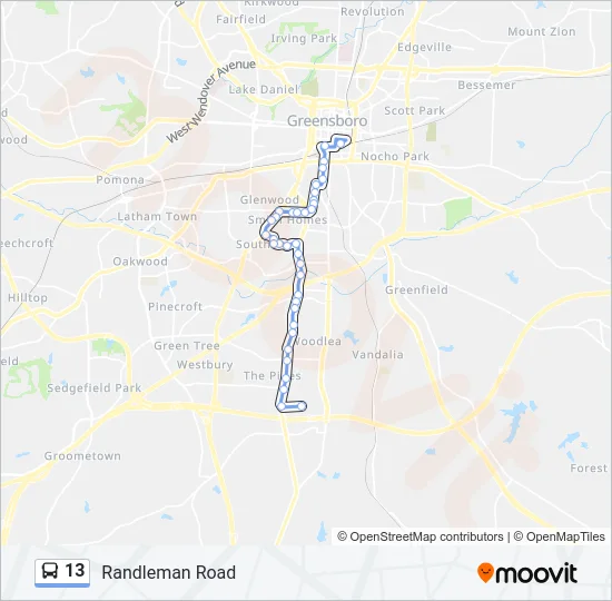 13 Bus Line Map