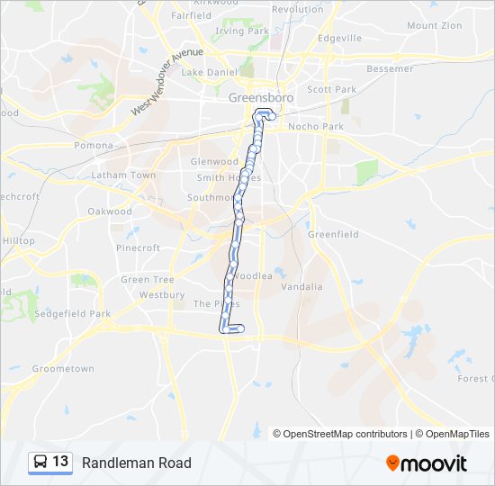 13 bus Line Map