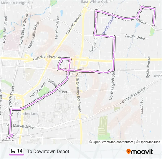 14 Bus Line Map