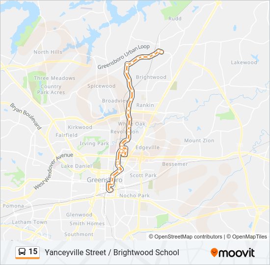 15 Bus Line Map