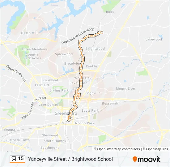 15 Bus Line Map
