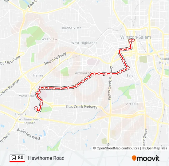 80 Bus Line Map