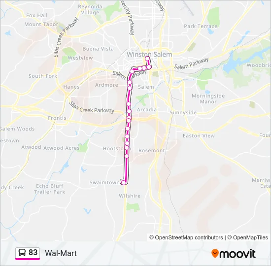 83 Bus Line Map
