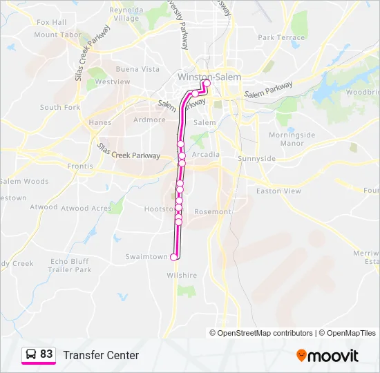 83 Bus Line Map