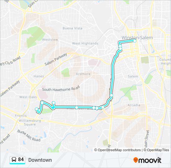 84 bus Line Map