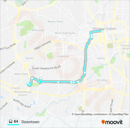 84 Bus Line Map