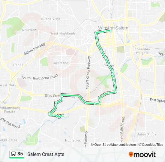 85 Bus Line Map