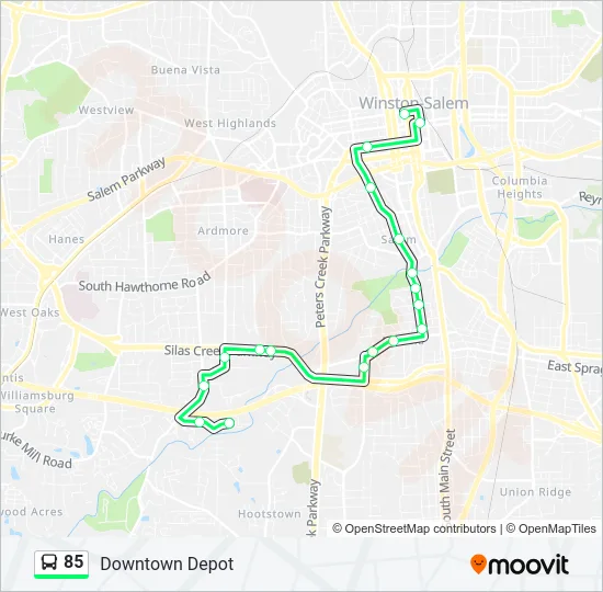 85 Bus Line Map