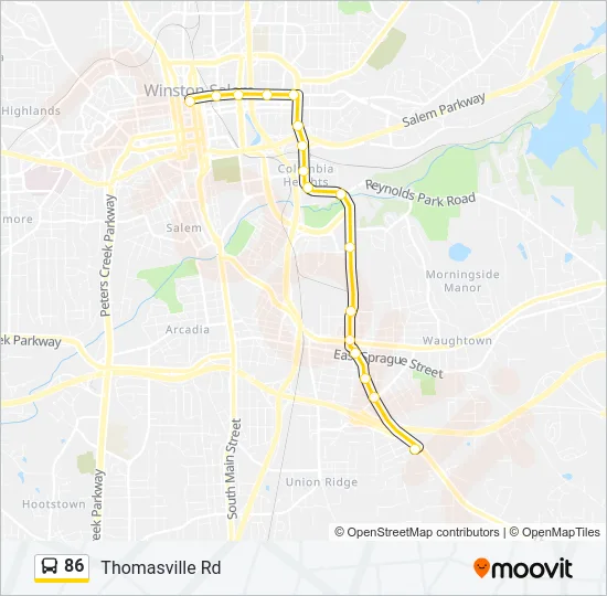 86 Bus Line Map