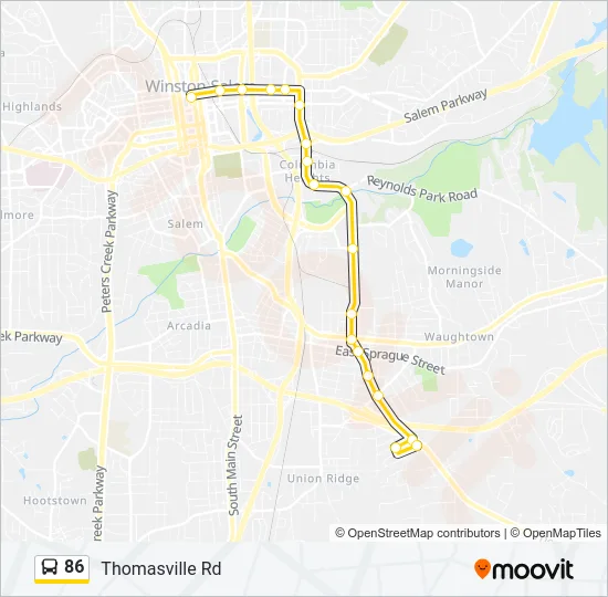 86 Bus Line Map