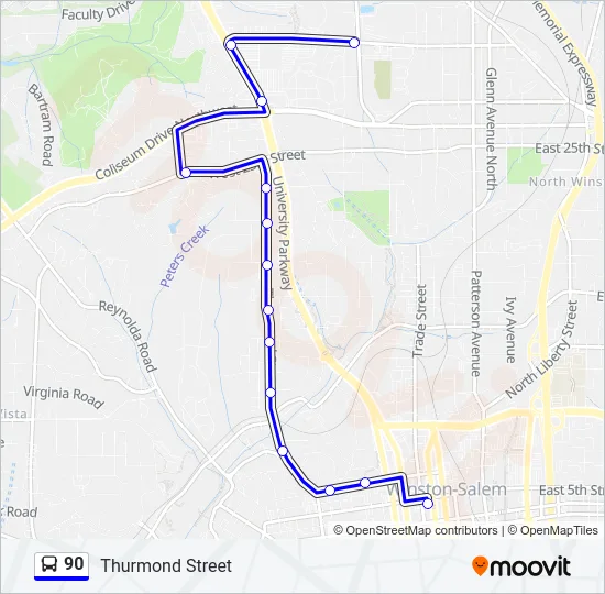 90 Bus Line Map