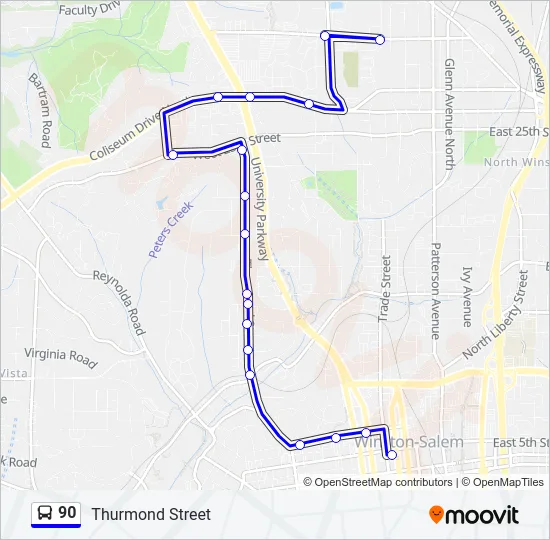90 Bus Line Map