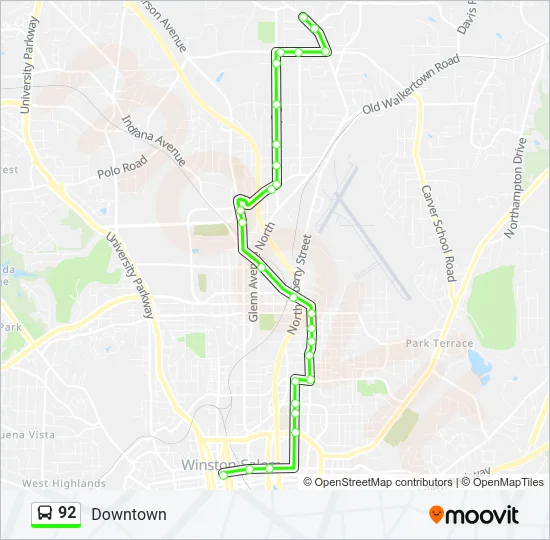 92 Bus Line Map