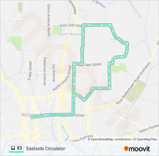 93 Bus Line Map
