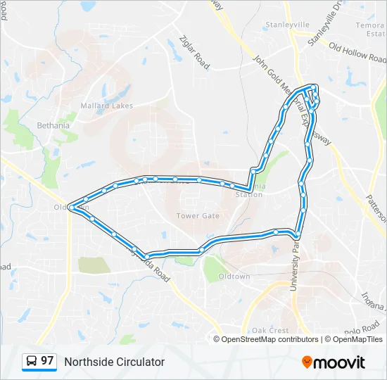 97 Bus Line Map