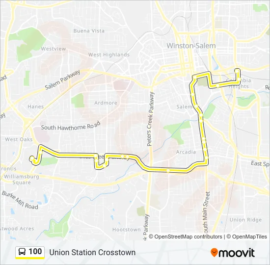 100 Bus Line Map