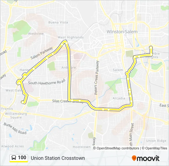 100 Bus Line Map