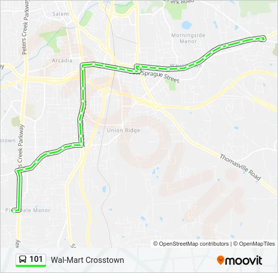 101 Bus Line Map