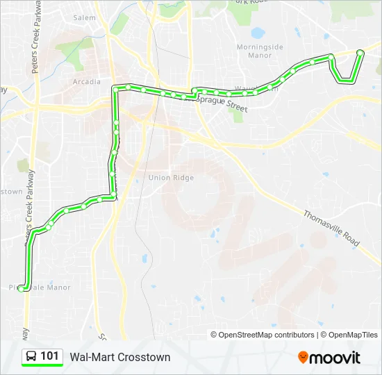 101 Bus Line Map