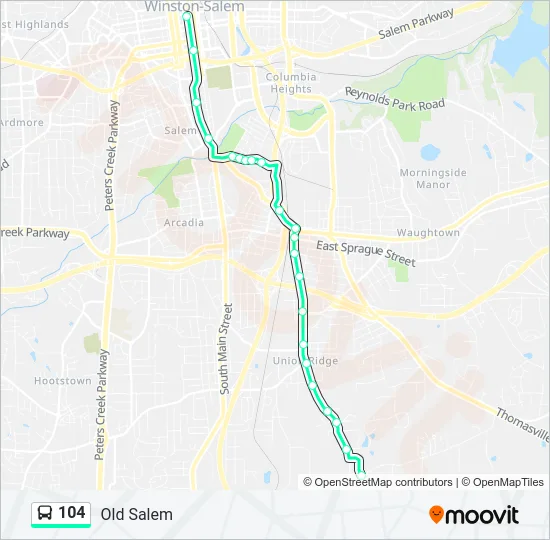 104 Bus Line Map