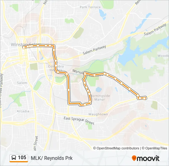 105 Bus Line Map